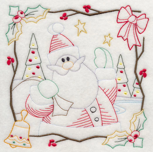 Country Christmas Square - Santa (Vintage) - Image 2