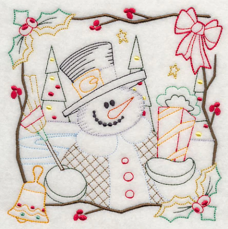 Country Christmas Square - Snowman (Vintage) - Image 3