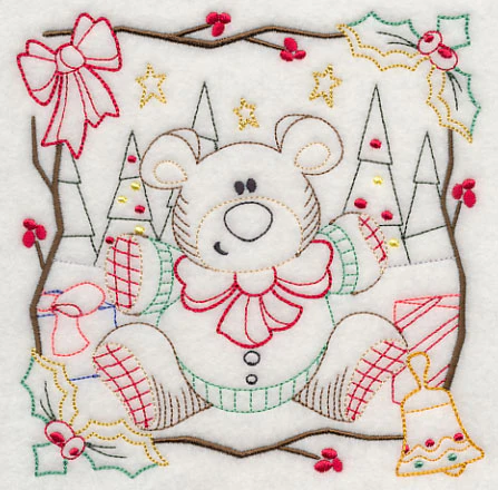 Country Christmas Square - Teddy Bear (Vintage) - Image 3