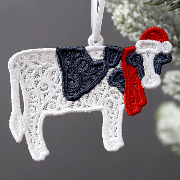 Country Christmas Treasures - Cow (Lace) - Image 2