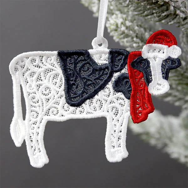 Country Christmas Treasures - Cow (Lace) - Image 3