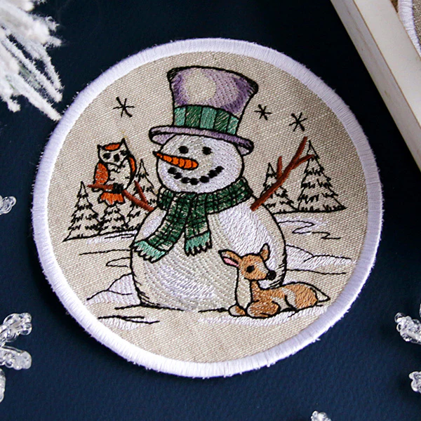 Country Snowman Coaster - Deer