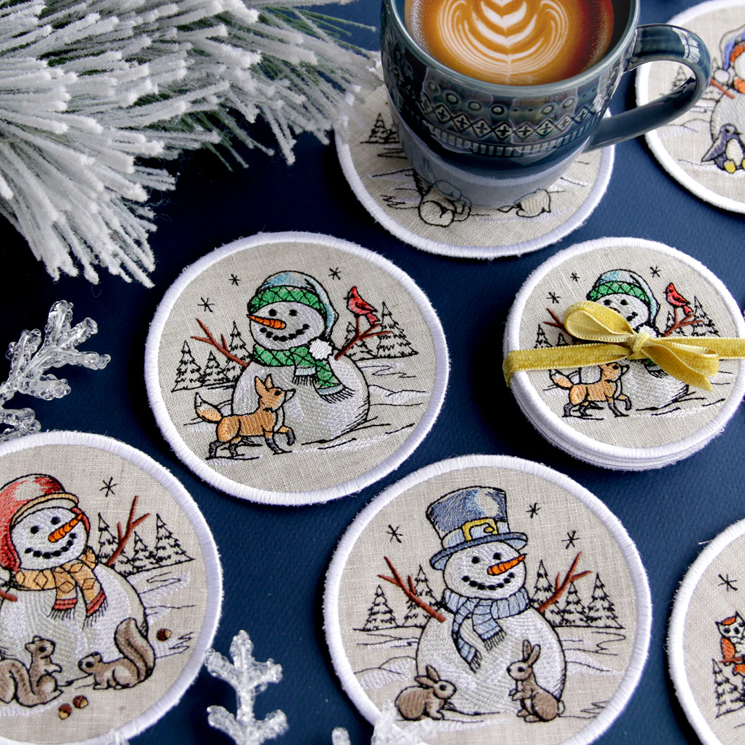 Country Snowman Coaster - Squirrels - Image 6