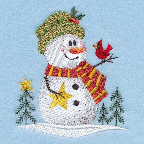 Country Snowman with Cardinal - Image 3