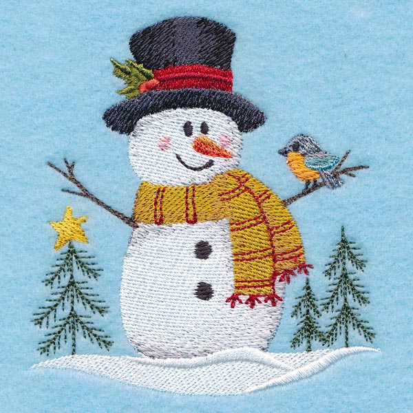 Country Snowman with Robin - Image 3