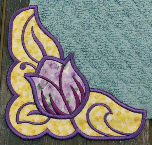 Country Tulip Corner - Left (Edgy Applique) - Image 3