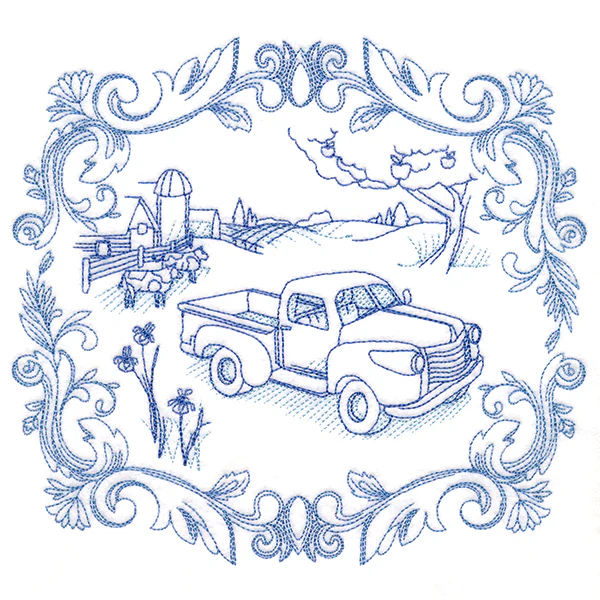 Countryside Farm Scene - Retro Truck - Image 3