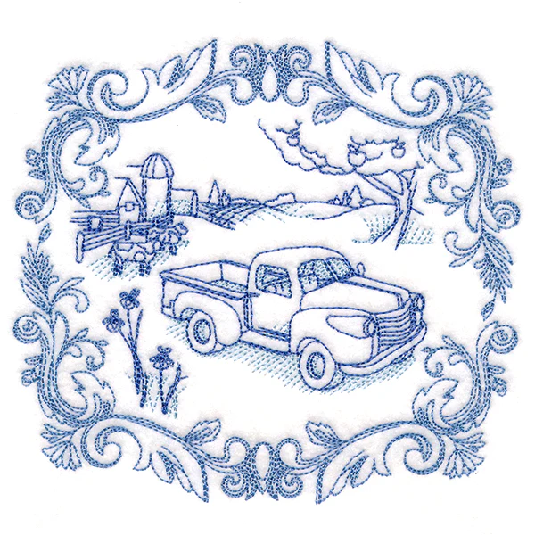 Countryside Farm Scene - Retro Truck - Image 7