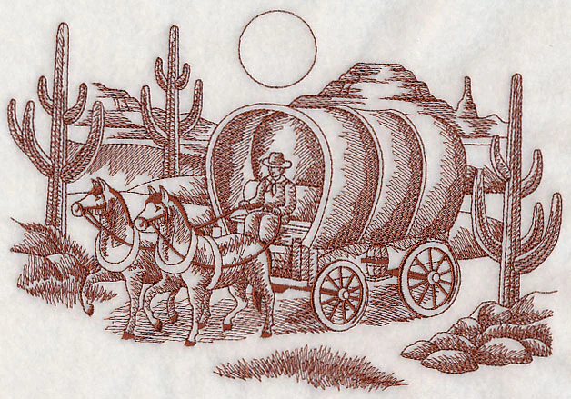 Covered Wagon Scene (Toile) - Image 2