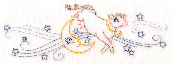 Cow Over the Moon Border (Vintage) - Image 3