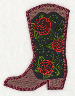 Cowboy Boot with Roses (Heirloom Applique) - Image 3