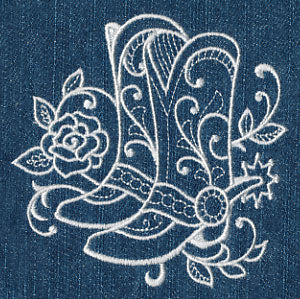 Cowboy Boots with Roses (Whitework) - Image 5