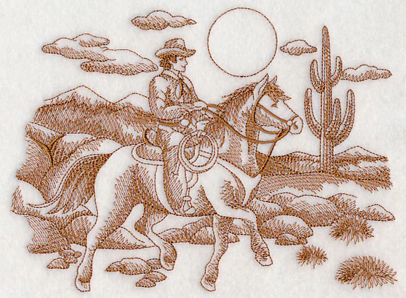 Cowboy Scene (Toile) - Image 2