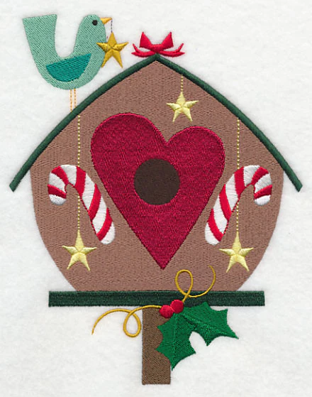 Cozy Christmas Birdhouse with Heart - Image 4