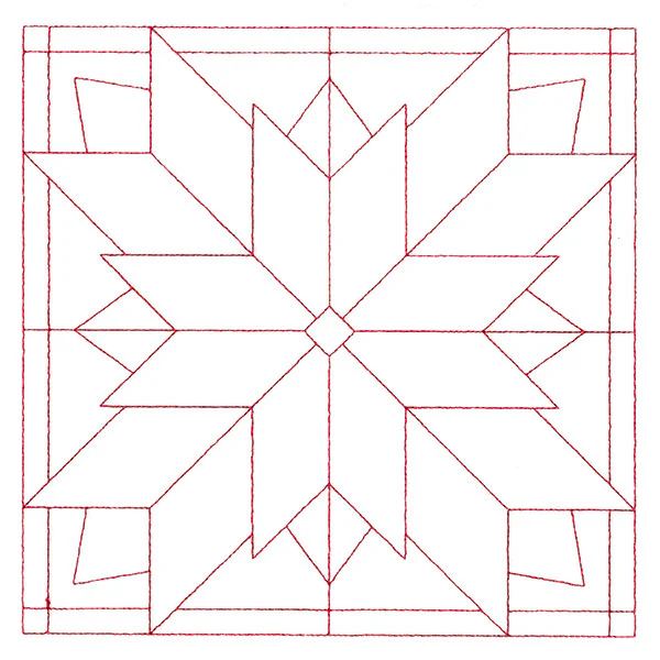 Cozy Christmas Quilting Square - Poinsettia (Double Run)