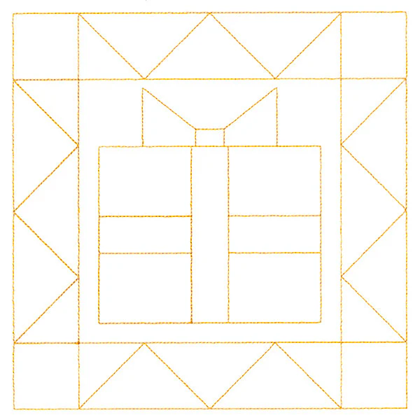 Cozy Christmas Quilting Square - Present (Double Run)