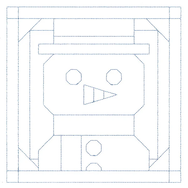 Cozy Christmas Quilting Square - Snowman (Double Run) - Image 2