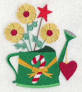 Cozy Christmas Watering Can with Heart - Image 3