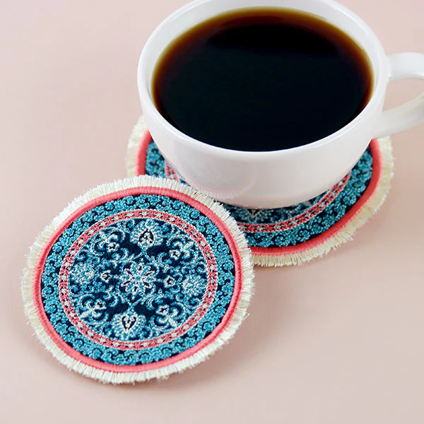 Cozy in Filigree Fringe Mug Rug (In-the-Hoop) - Image 7