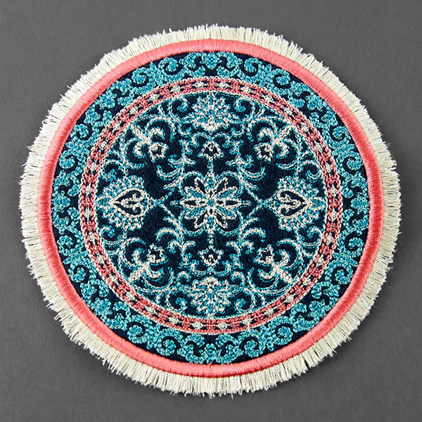 Cozy in Filigree Fringe Mug Rug (In-the-Hoop) - Image 8