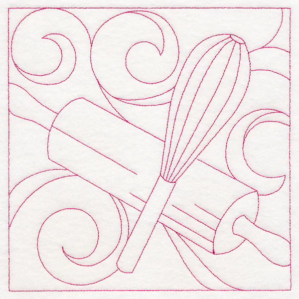 Cozy Kitchen Quilting - Whisk and Rolling Pin (Double Run) - Image 2