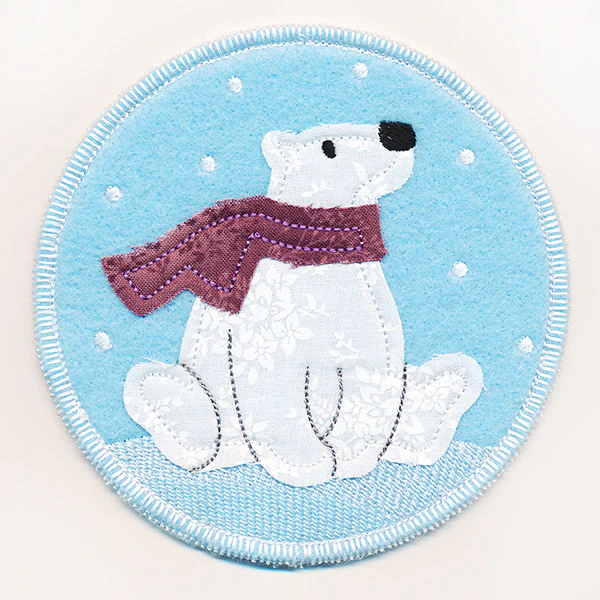 Cozy Winter Coaster - Polar Bear (In-the-Hoop) - Image 3