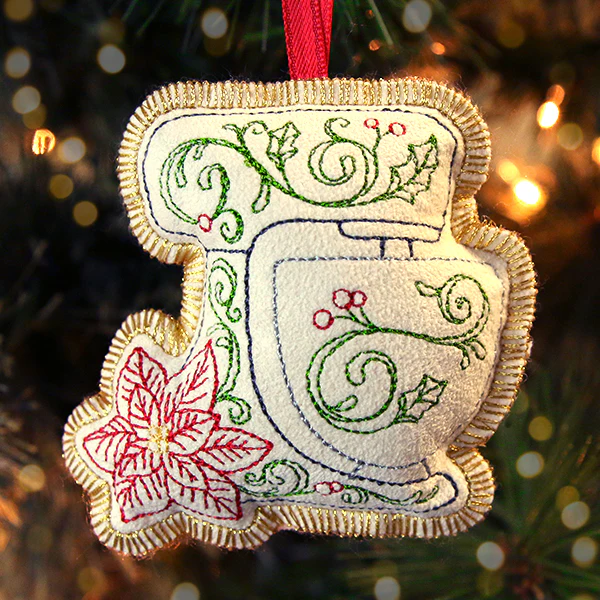 Crafty Christmas Stand Mixer Ornament (In-the-Hoop) - Image 3