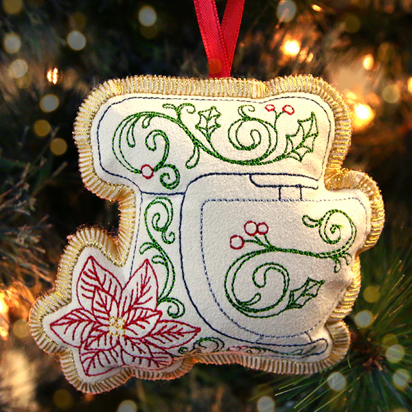 Crafty Christmas Stand Mixer Ornament (In-the-Hoop) - Image 5