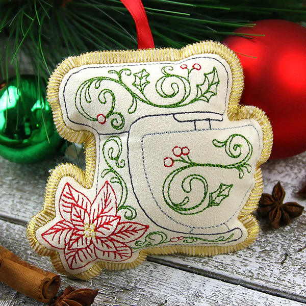 Crafty Christmas Stand Mixer Ornament (In-the-Hoop) - Image 6