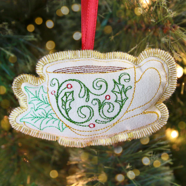 Crafty Christmas Teacup Ornament (In-the Hoop) - Image 3