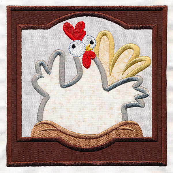 Crazy Coop Chicken Square - Bertha (Quilt Block) - Image 10