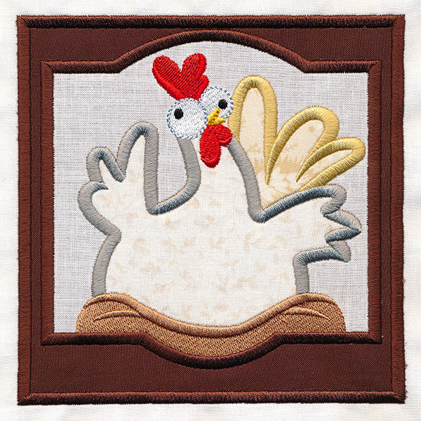 Crazy Coop Chicken Square - Bertha (Quilt Block) - Image 4