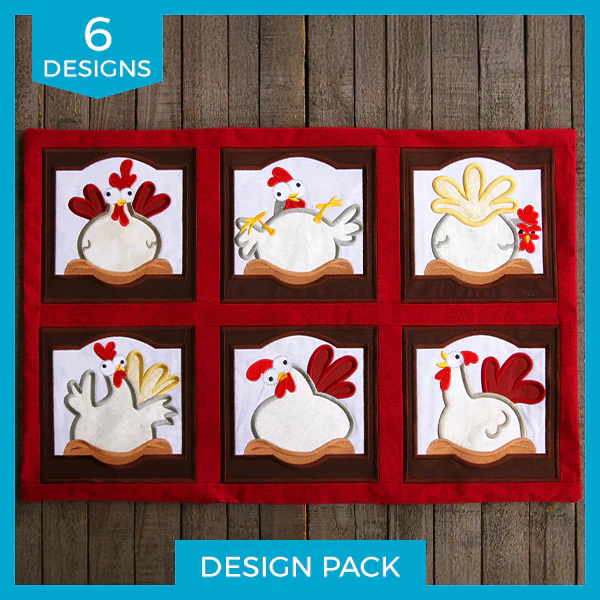 Crazy Coop Chicken Squares (Quilt Block) Design Pack - Image 16