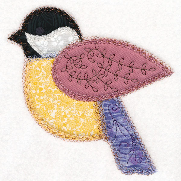 Crazy Patchwork Chickadee (Heirloom Applique) - Image 2