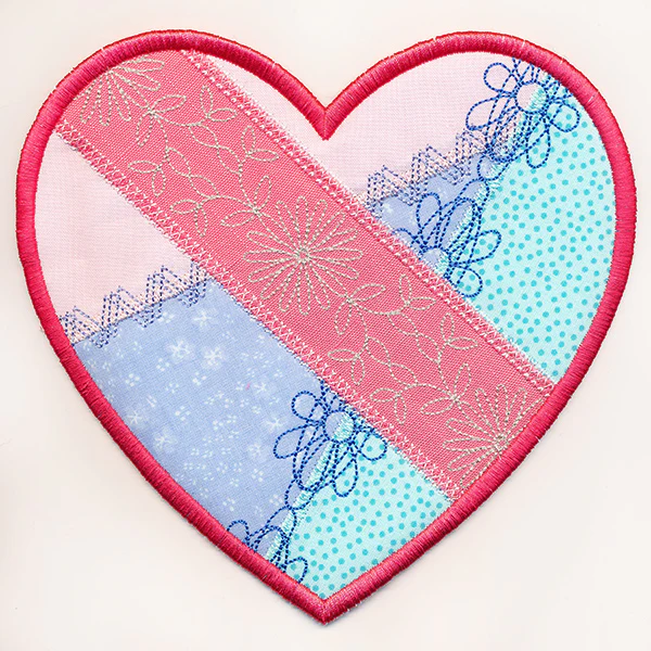 Crazy Patchwork Heart Trivet (In-the-Hoop) - Image 4