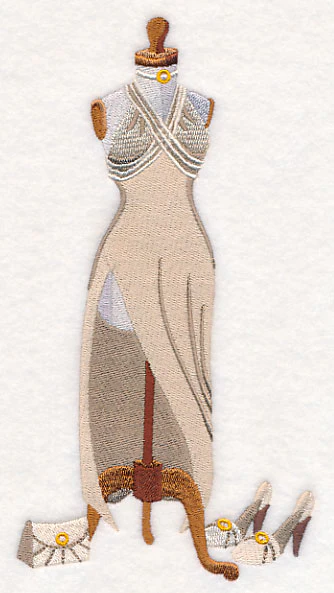 Cream Satin Hollywood Dress Form - Image 3
