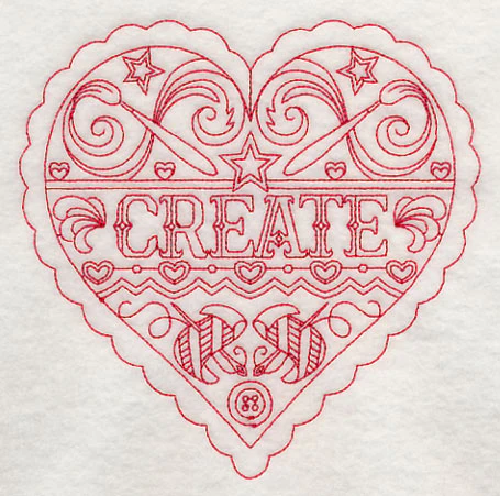 Create Heart (Redwork) - Image 3