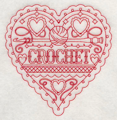 Crochet Heart (Redwork) - Image 4