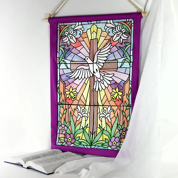 Cross & Dove Stained Glass Window Easter Scene 2 - Image 6