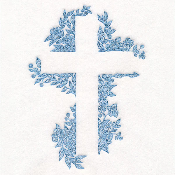 Cross in Flowers (Embossed) - Image 27