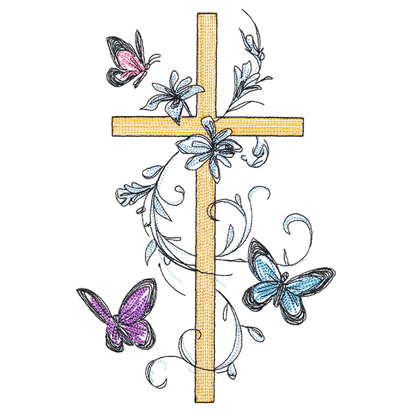Cross with Butterfly Filigree - Image 2