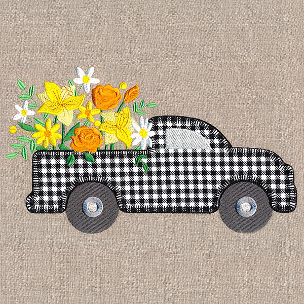 Cruising Floral Retro Truck (Heirloom Applique) - Image 3