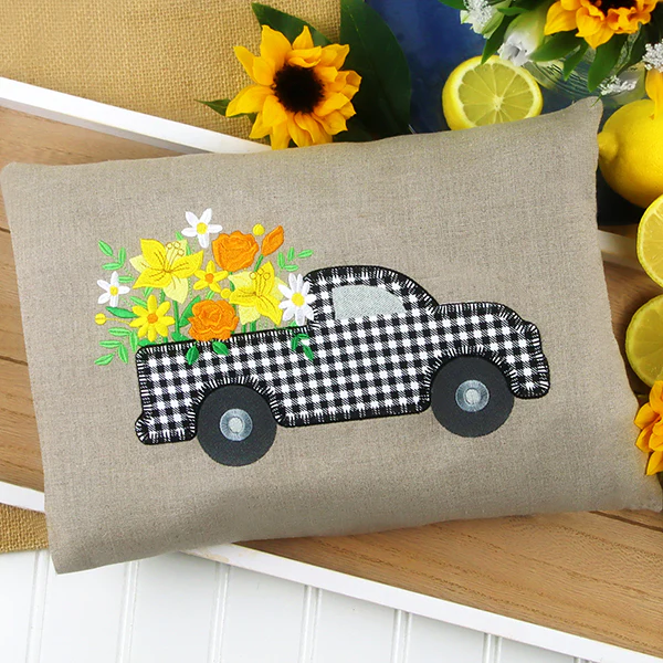 Cruising Floral Retro Truck (Heirloom Applique) - Image 8