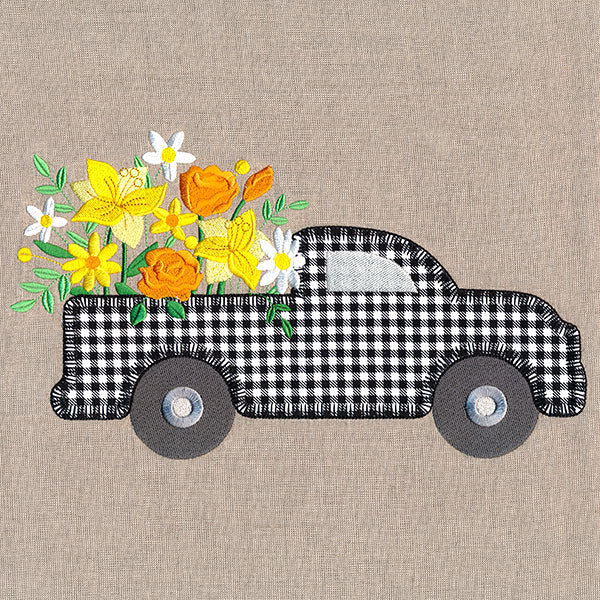 Cruising Floral Retro Truck (Heirloom Applique) - Image 9