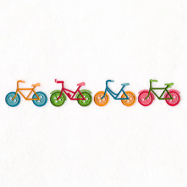 Cruising on Buttons Bicycle Border - Image 3