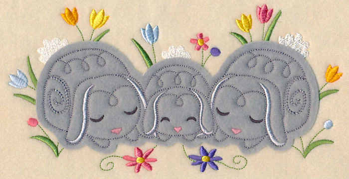 Cuddling Bunny Family (Crafty Cut Applique)