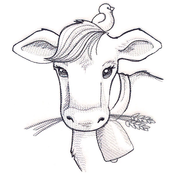 Cute Cow Etching - Image 2