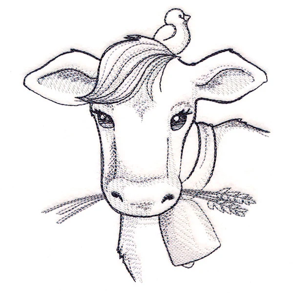 Cute Cow Etching - Image 3