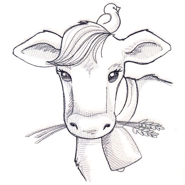 Cute Cow Etching - Image 5