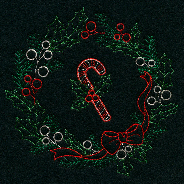 Dainty Candy Cane Wreath (Vintage) - Image 2